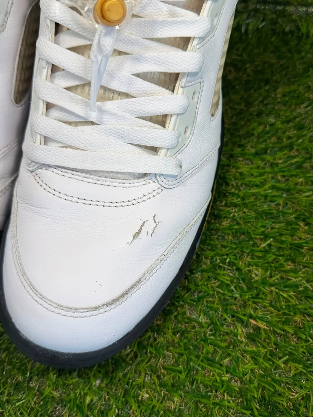 Air Jordan 5 Retro Olympic 2016 Size 10.5 White Gold 136027-133 As-Is